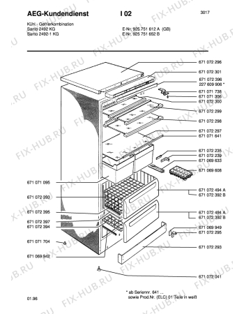 Схема №1 S3230KG с изображением Стойка для холодильной камеры Aeg 8996710720419
